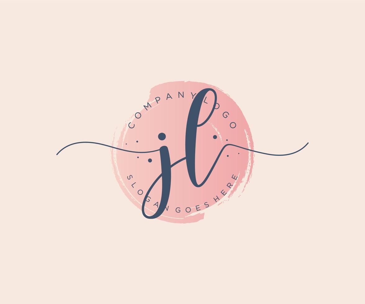Initial JL feminine logo. Usable for Nature, Salon, Spa, Cosmetic and Beauty Logos. Flat Vector Logo Design Template Element.