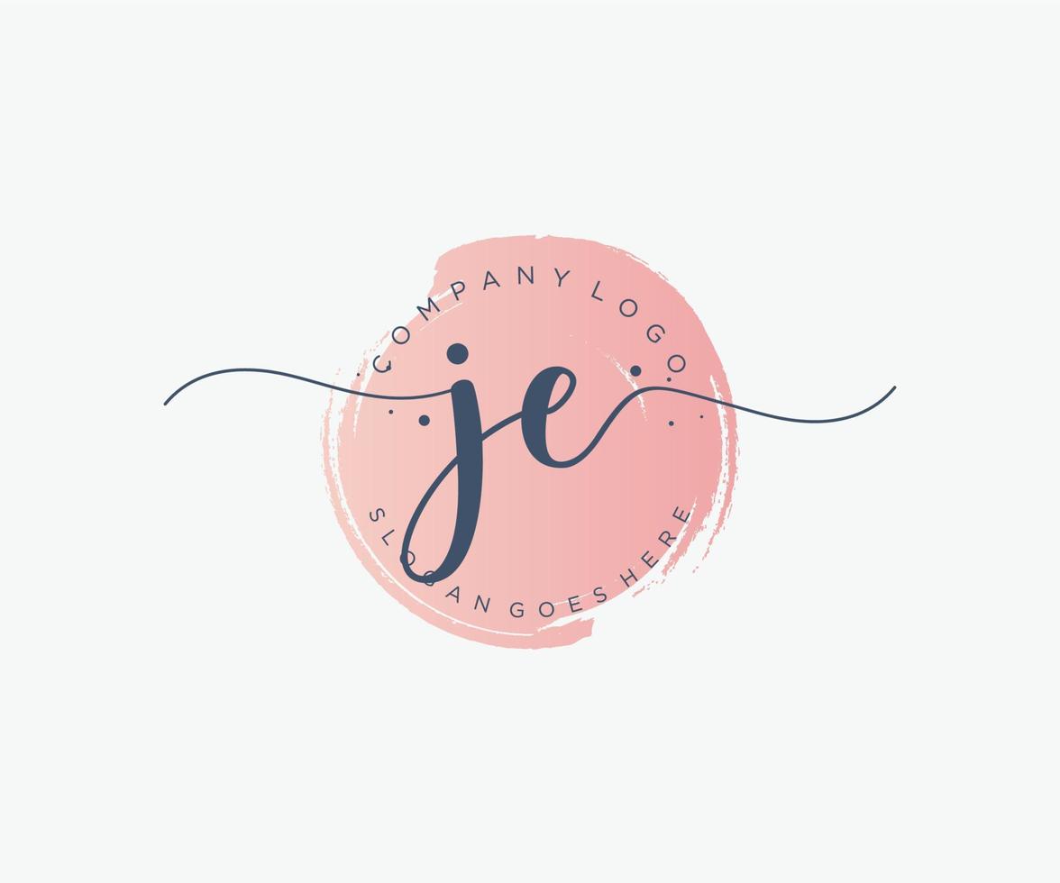 Initial JE feminine logo. Usable for Nature, Salon, Spa, Cosmetic and Beauty Logos. Flat Vector Logo Design Template Element.