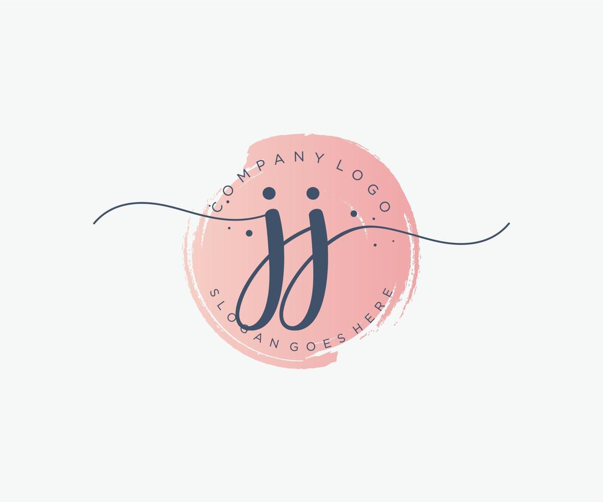Initial JJ feminine logo. Usable for Nature, Salon, Spa, Cosmetic and Beauty Logos. Flat Vector Logo Design Template Element.