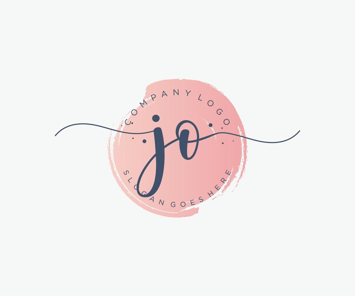 Initial JO feminine logo. Usable for Nature, Salon, Spa, Cosmetic and Beauty Logos. Flat Vector Logo Design Template Element.