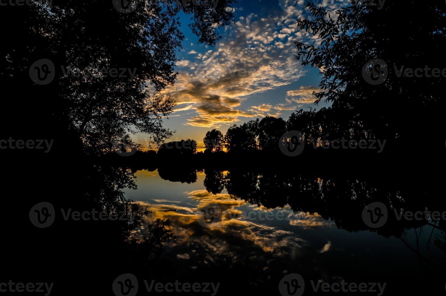 Sunset over the river photo