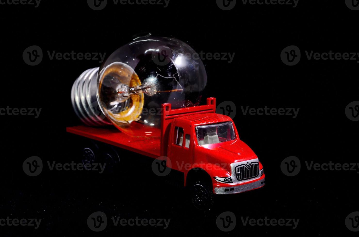 Light bulb on a toy truck photo