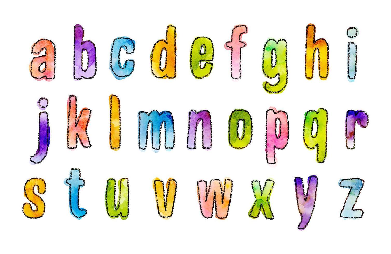 acuarela vector colorido alfabetos