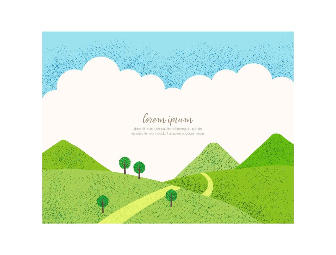 watercolor hand drawn country landscape vector