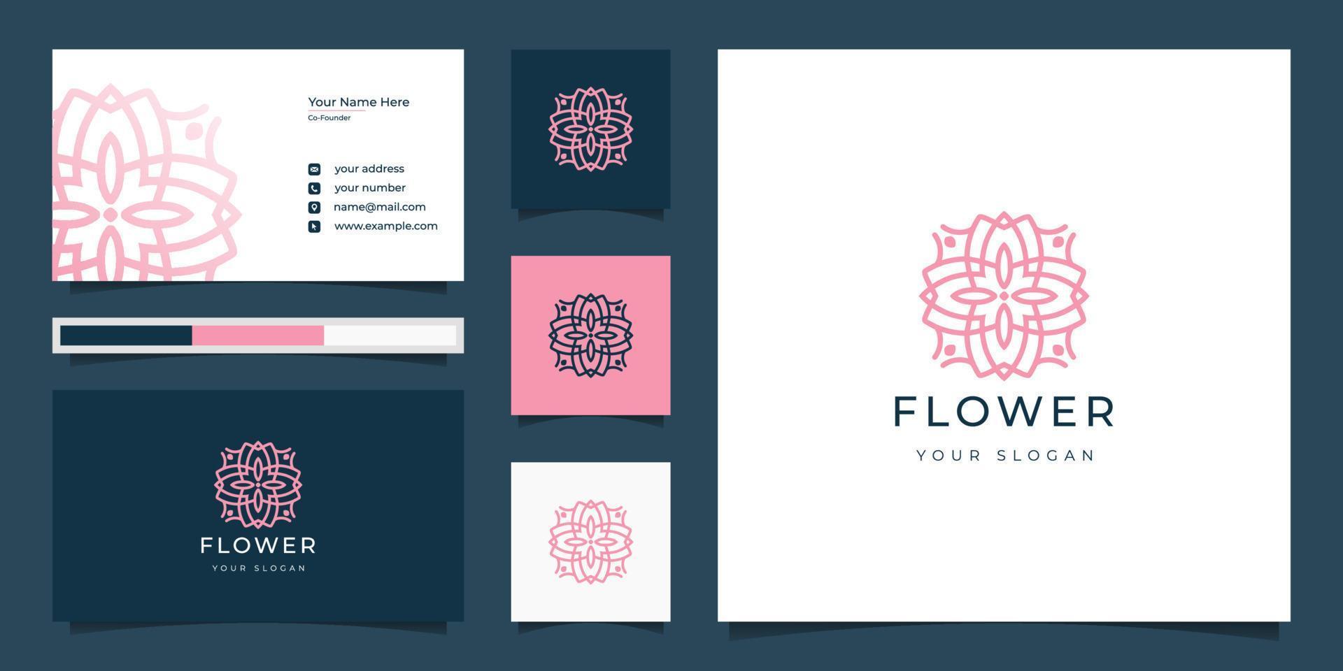 Elegant luxury flower logo for beauty salon, fashion, skincare, cosmetic, yoga, and spa vector