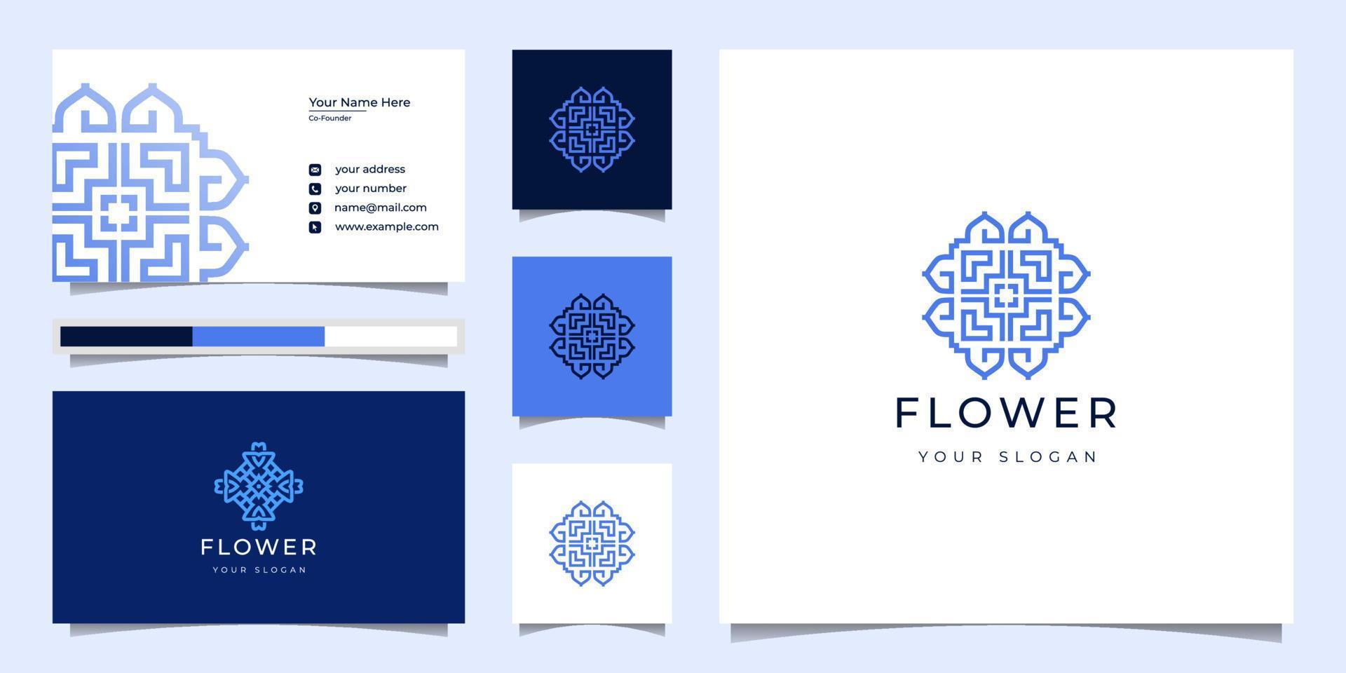minimal elegant luxury logo with business card design vector