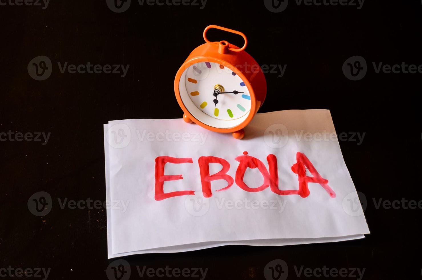 Ebola written on paper photo