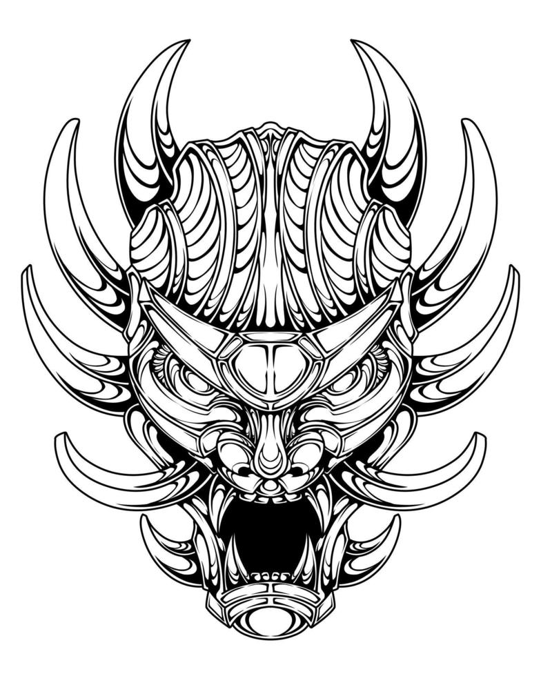 vector oni máscara tatuaje tribal