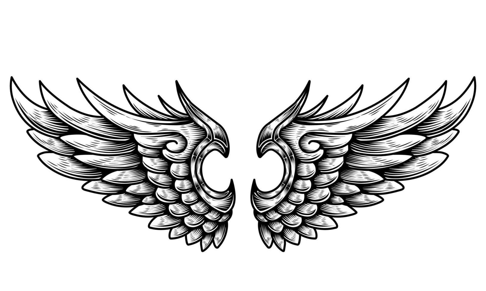 vector angel wings tribal tattoo