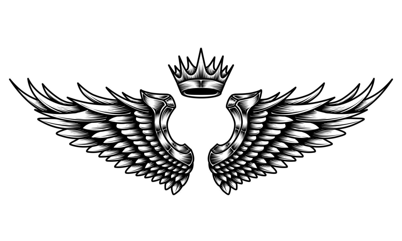 vector angel wings tribal tattoo