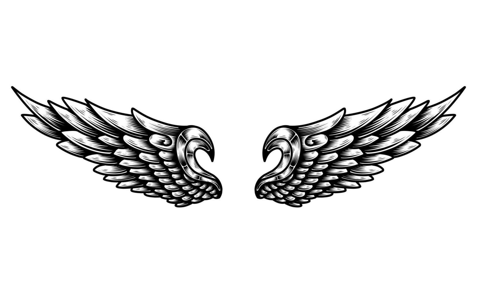 tatuaje tribal de alas de ángel vectorial vector
