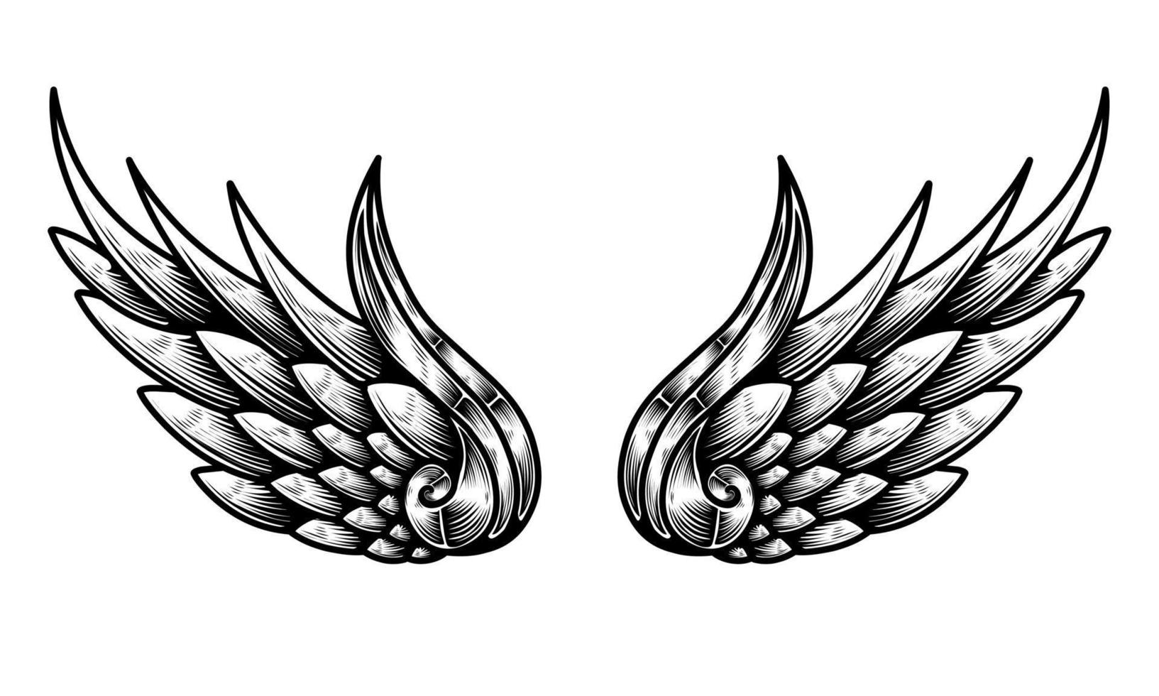 vector angel wings tribal tattoo