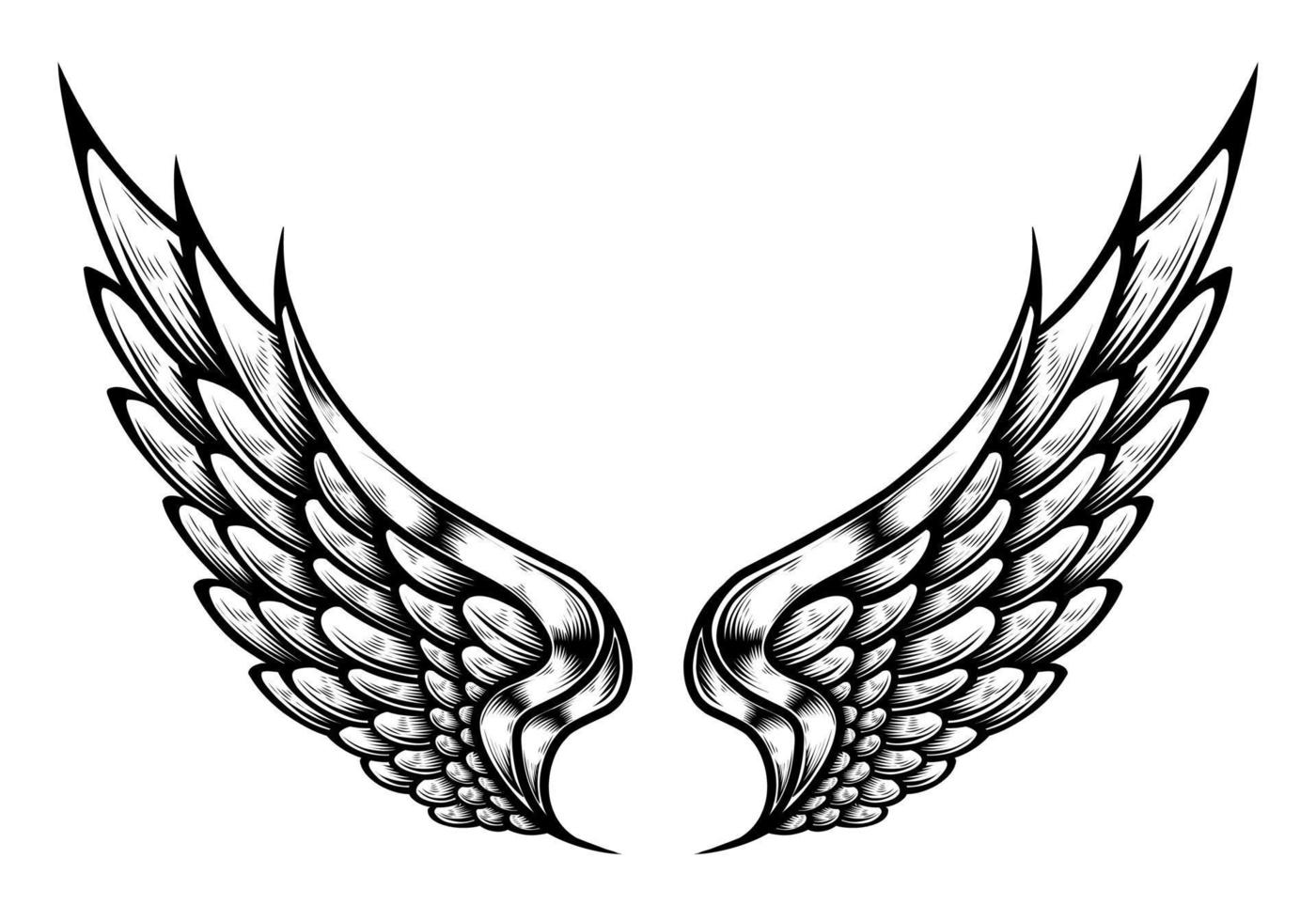 vector angel wings tribal tattoo