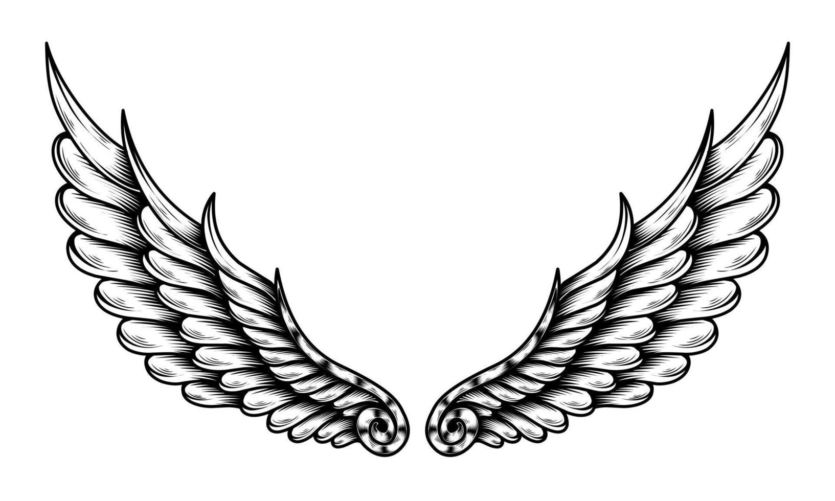 vector angel wings tribal tattoo