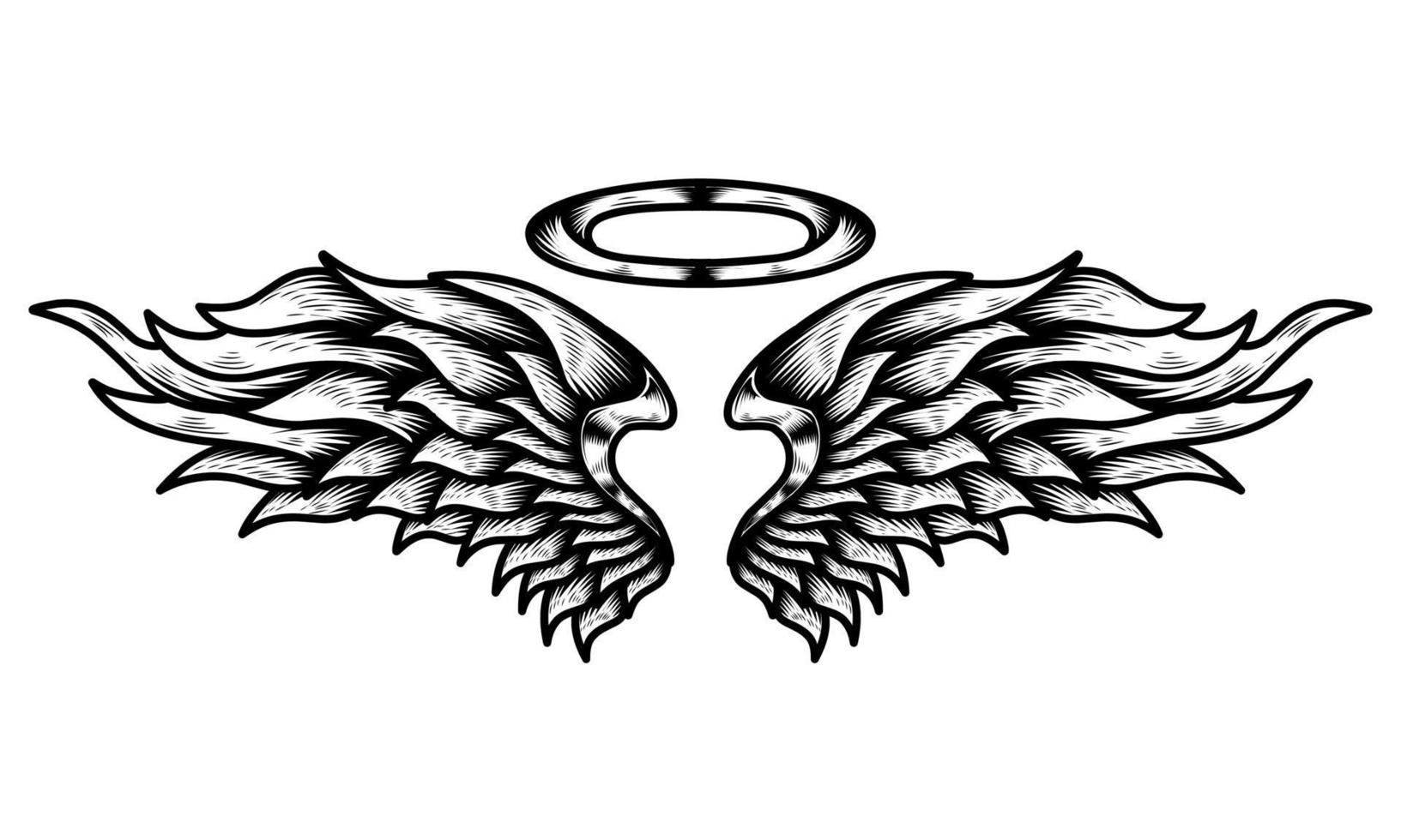 vector angel wings tribal tattoo