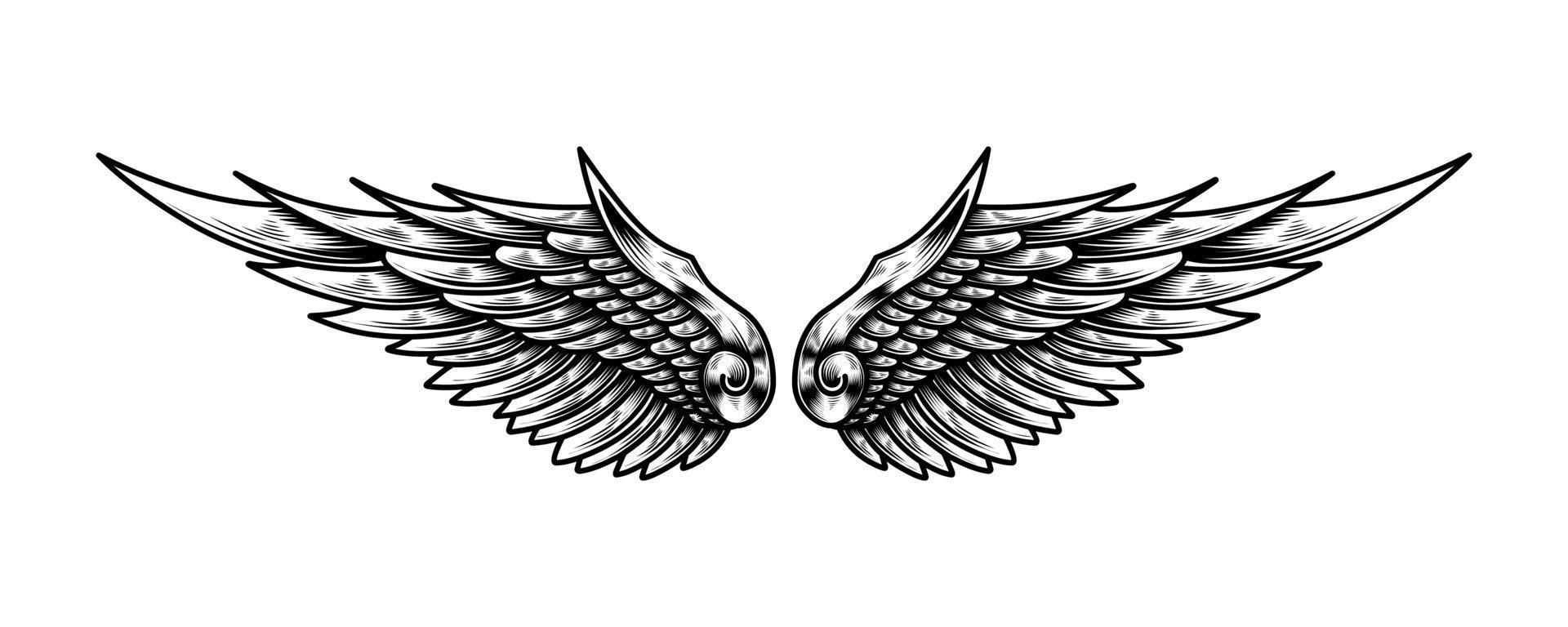 vector angel wings tribal tattoo