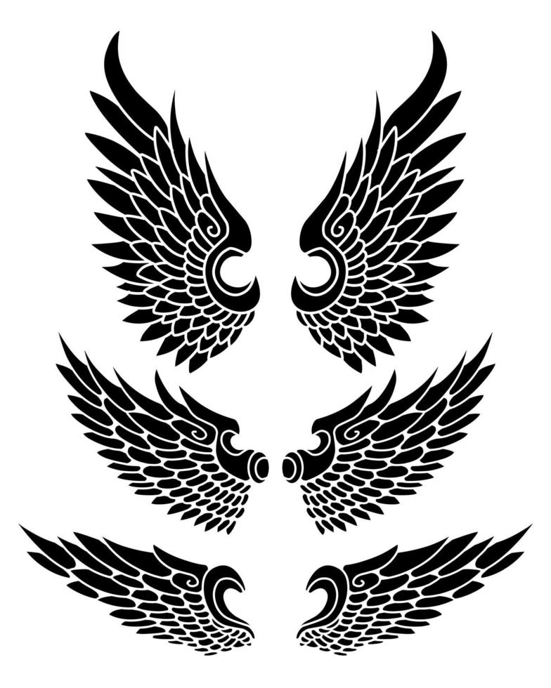 vector angel wings tribal tattoo