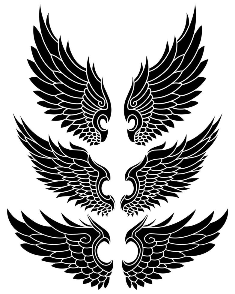 vector angel wings tribal tattoo