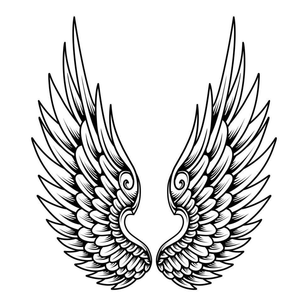 vector angel wings tribal tattoo