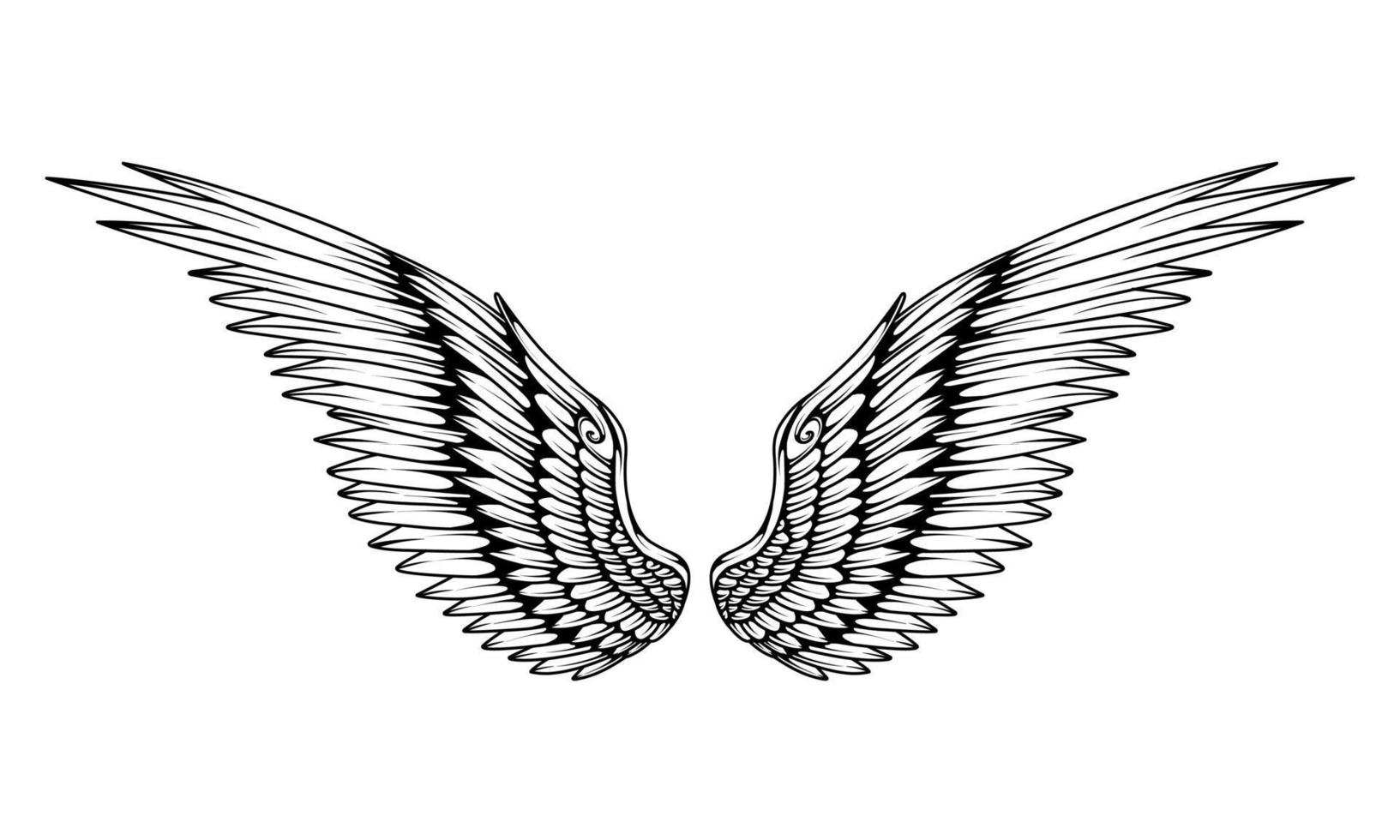 vector angel wings tribal tattoo