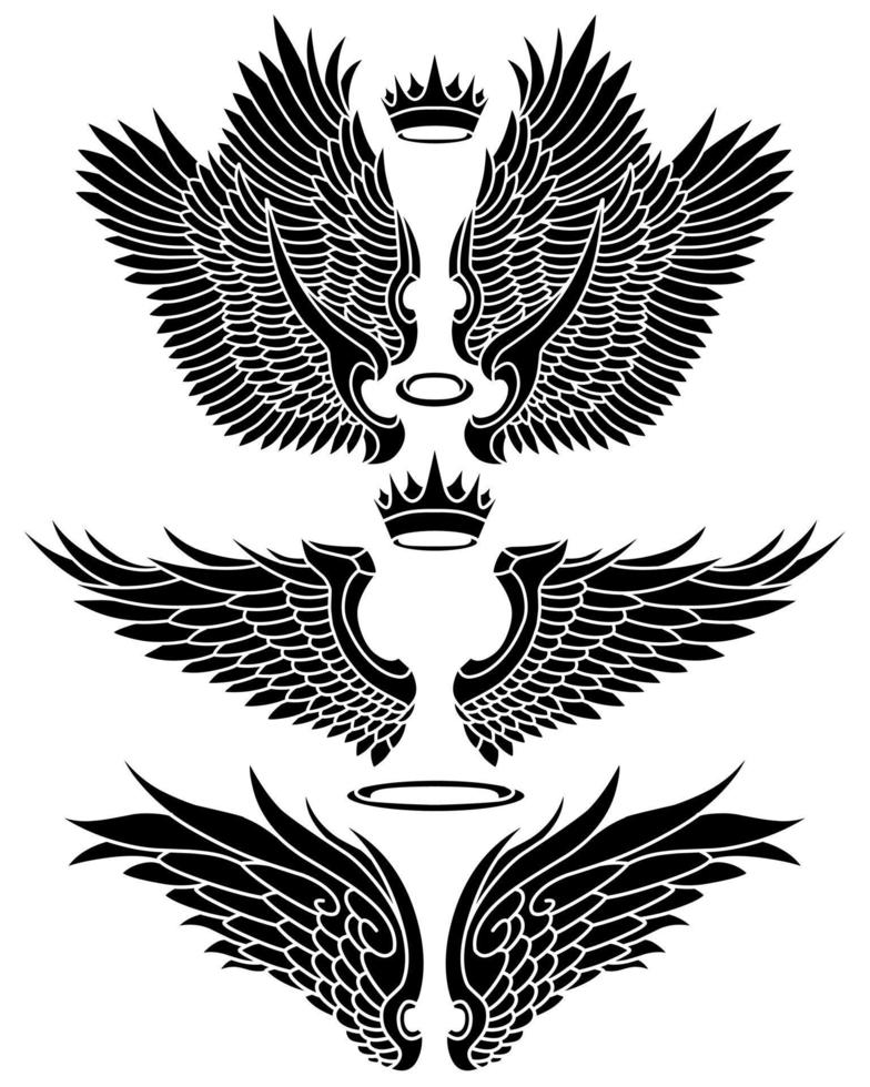 vector angel wings tribal tattoo