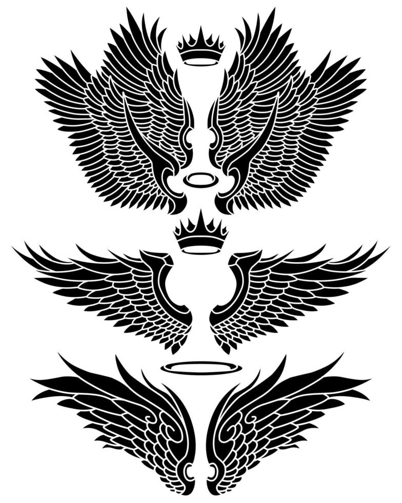 tatuaje tribal de alas de ángel vectorial vector