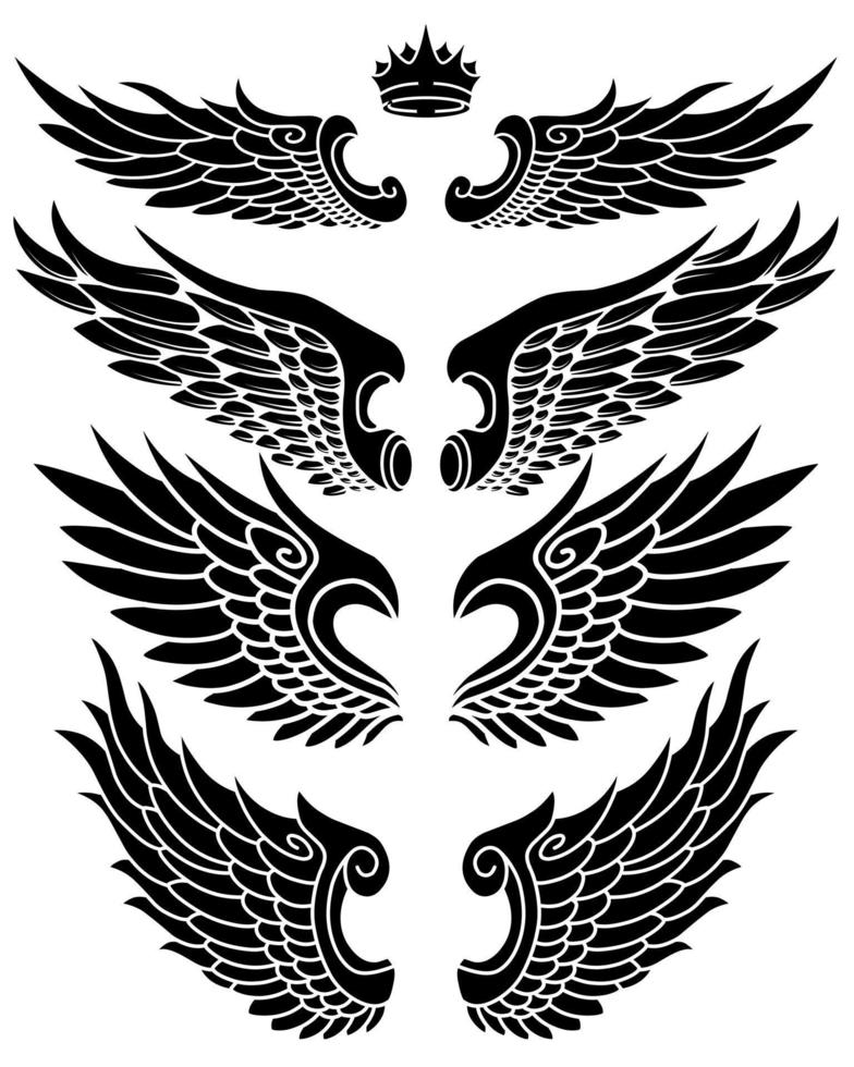 tatuaje tribal de alas de ángel vectorial vector