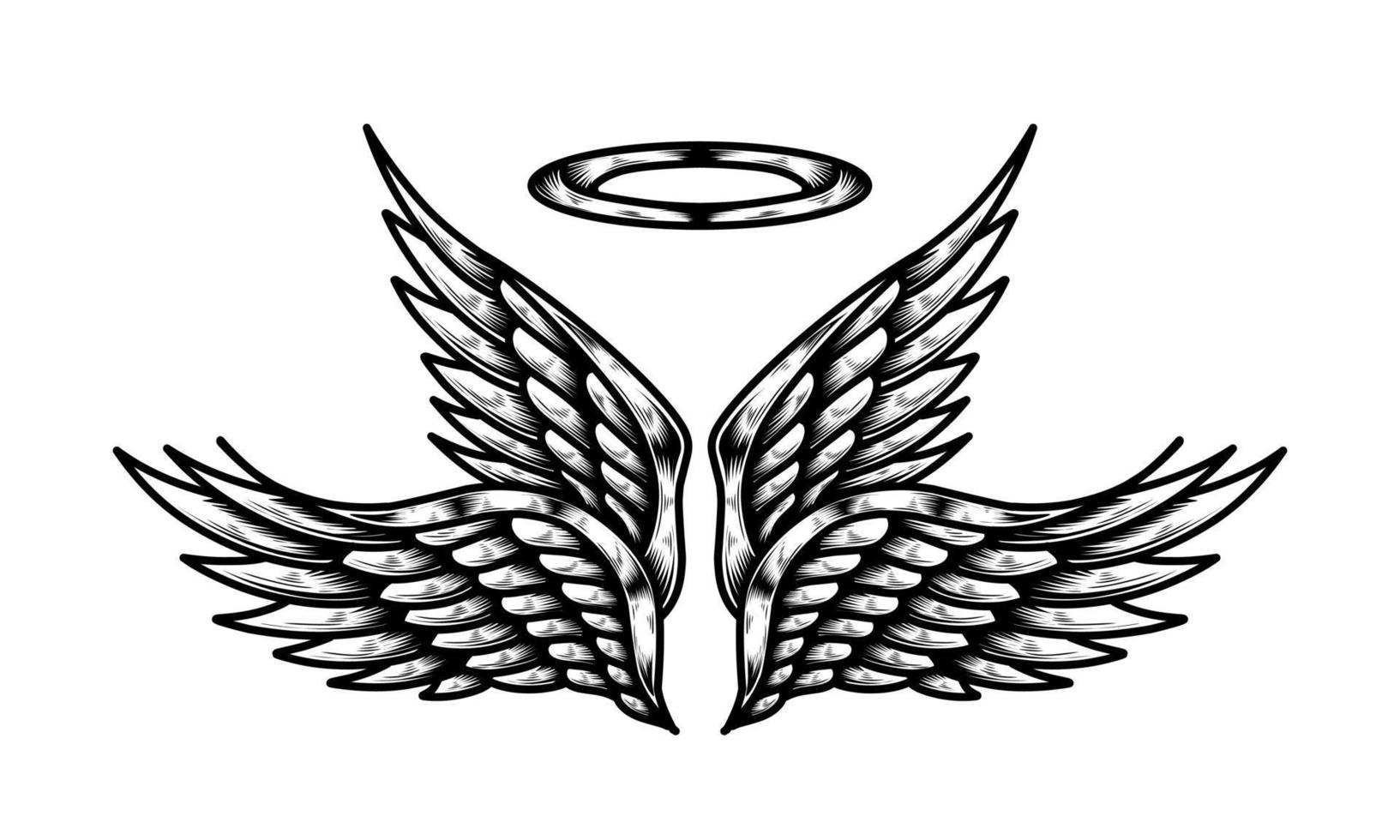 vector angel wings tribal tattoo