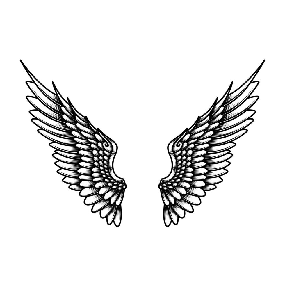 vector angel wings tribal tattoo