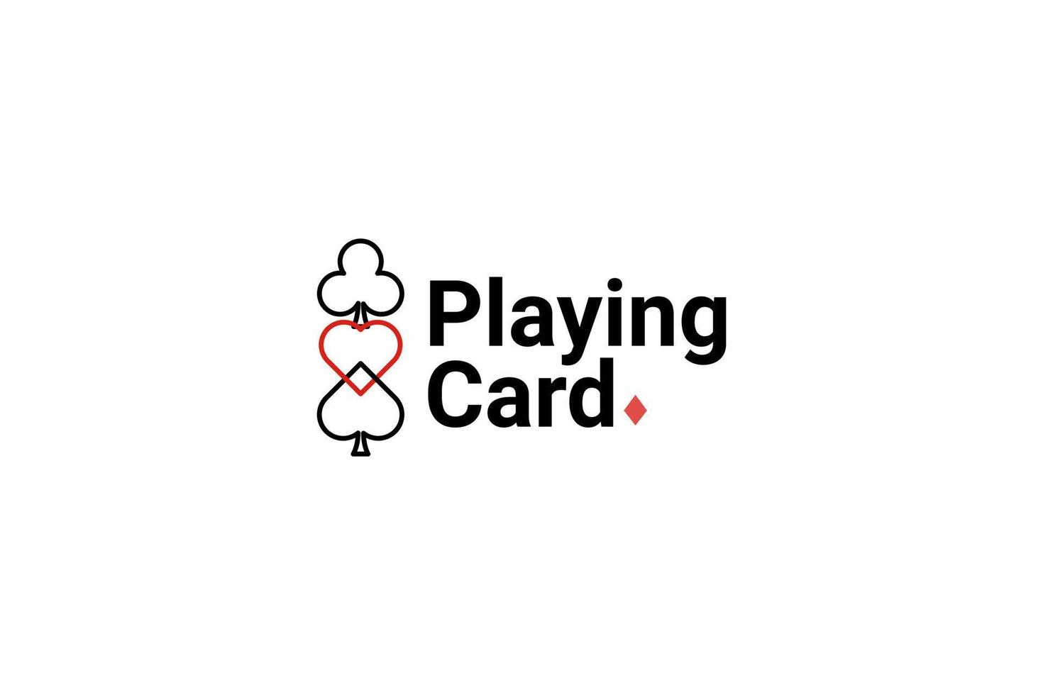 Playing Card Poker Game Logo Vector Icon Illustration