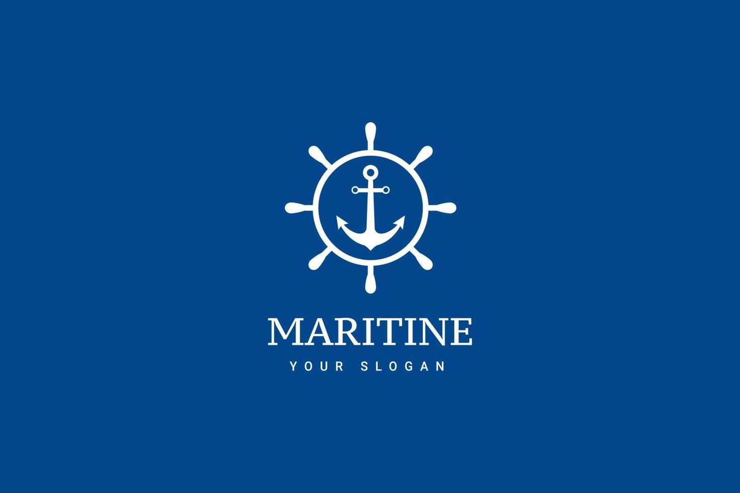 logotipo de emblemas retro marino con ancla, logotipo de ancla - vector