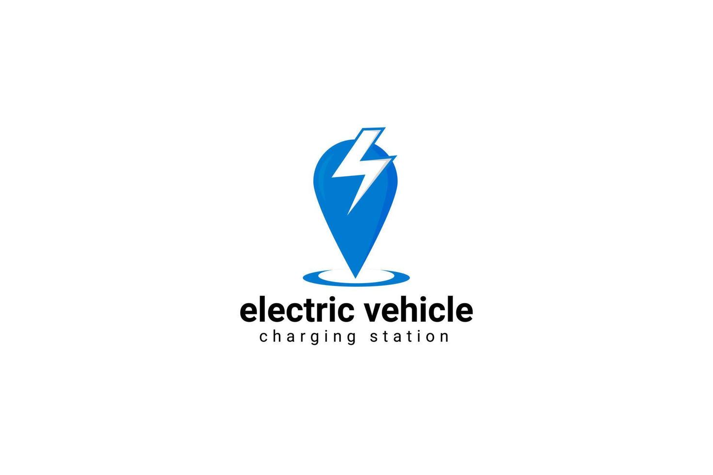 Charging For Electric Vehicles. Logo Road Sign Template Of Electric Vehicle. vector