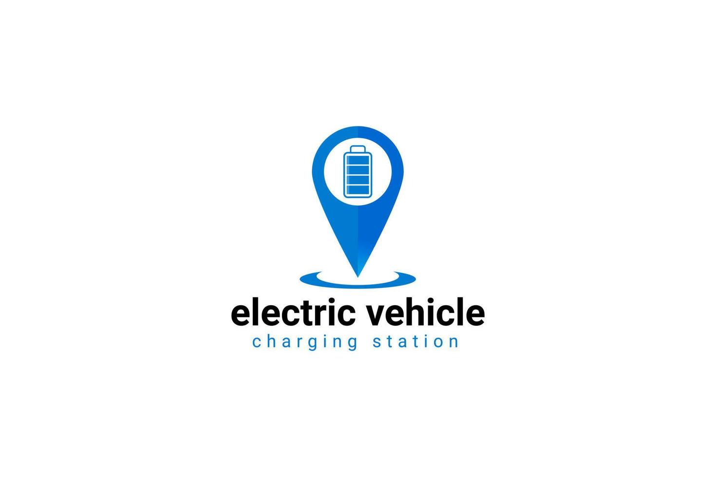 Charging For Electric Vehicles. Logo Road Sign Template Of Electric Vehicle. vector