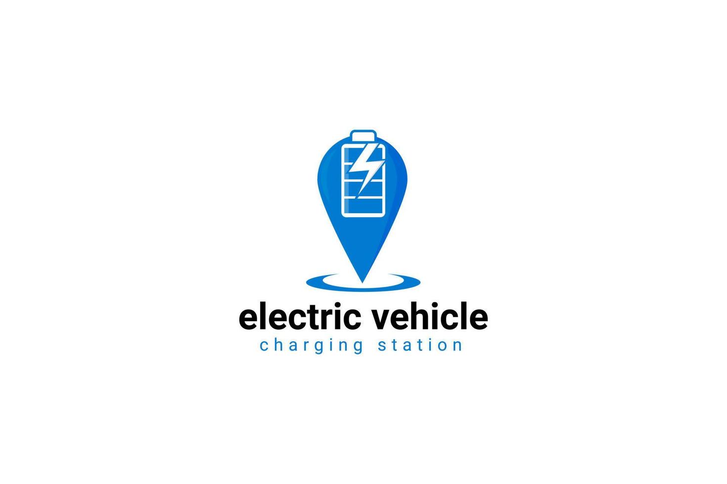 Charging For Electric Vehicles. Logo Road Sign Template Of Electric Vehicle. vector