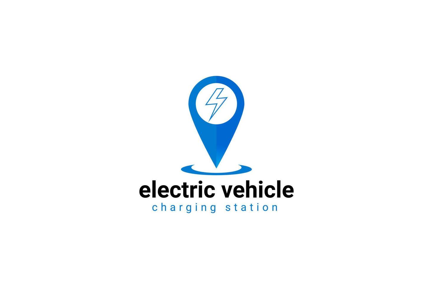 Charging For Electric Vehicles. Logo Road Sign Template Of Electric Vehicle. vector