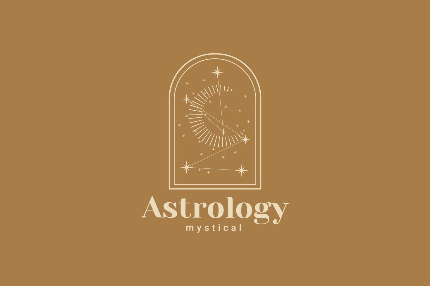 logotipo dorado vectorial en el que se muestra una imagen abstracta de varias fases de la luna. vector