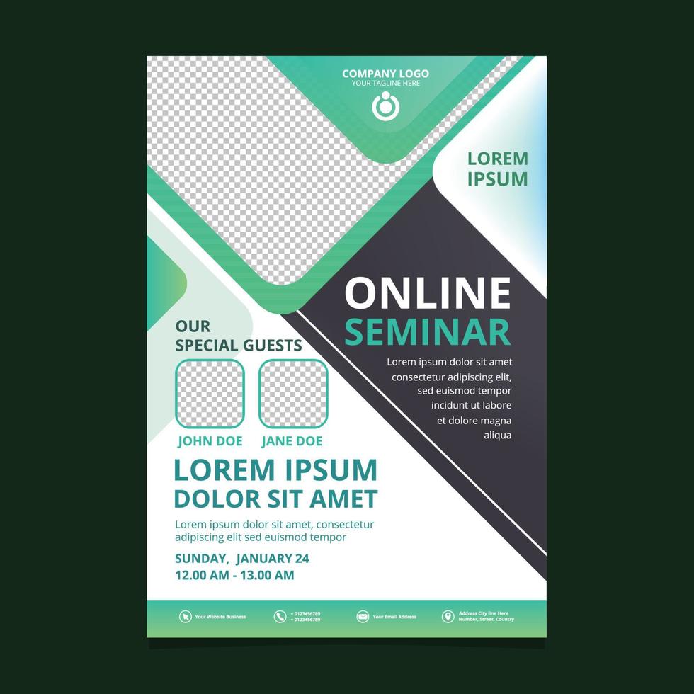 Online Seminar Poster Template vector