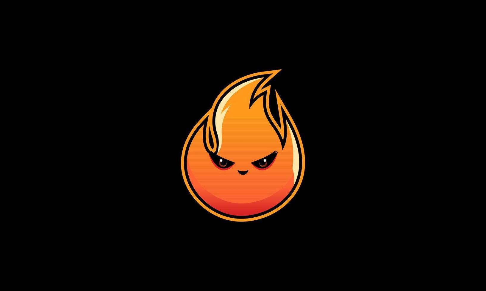 Fire gaming logo template vector