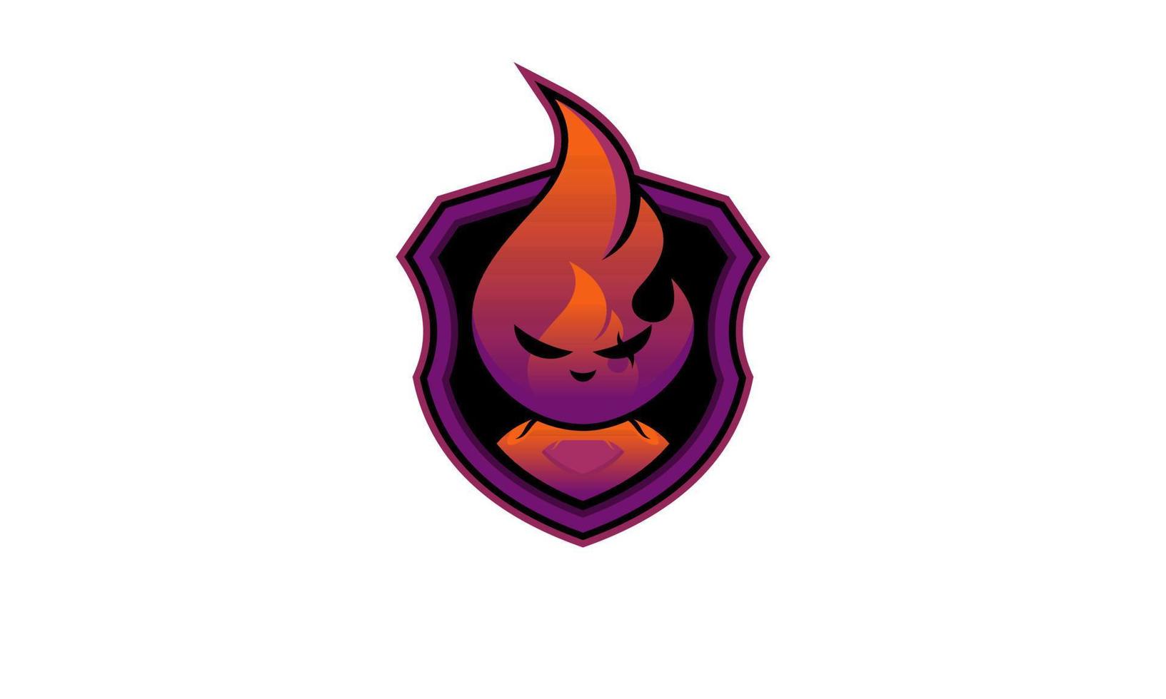 Fire gaming logo template vector