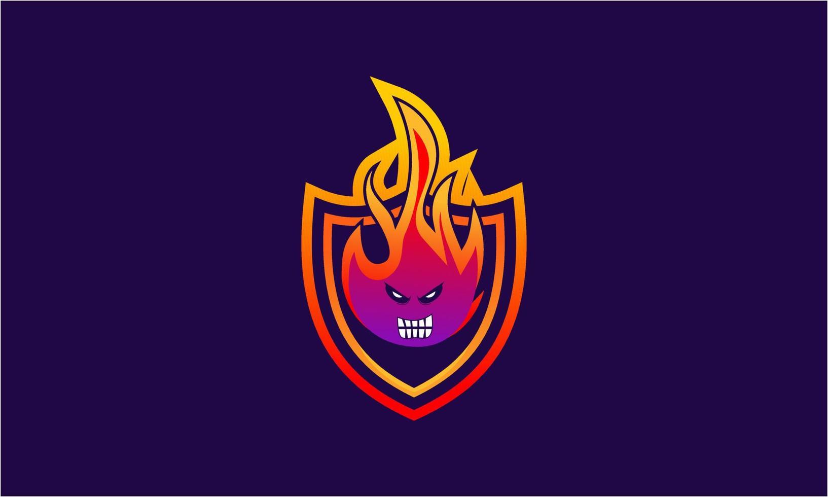 Fire gaming logo template vector