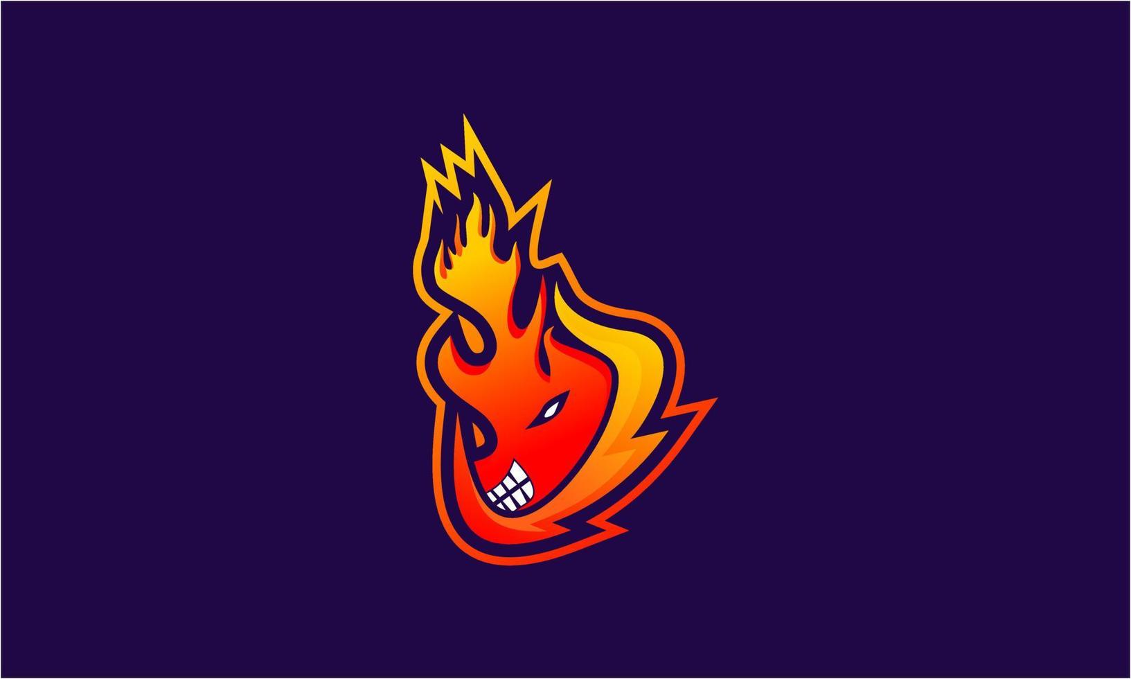 Fire gaming logo template vector