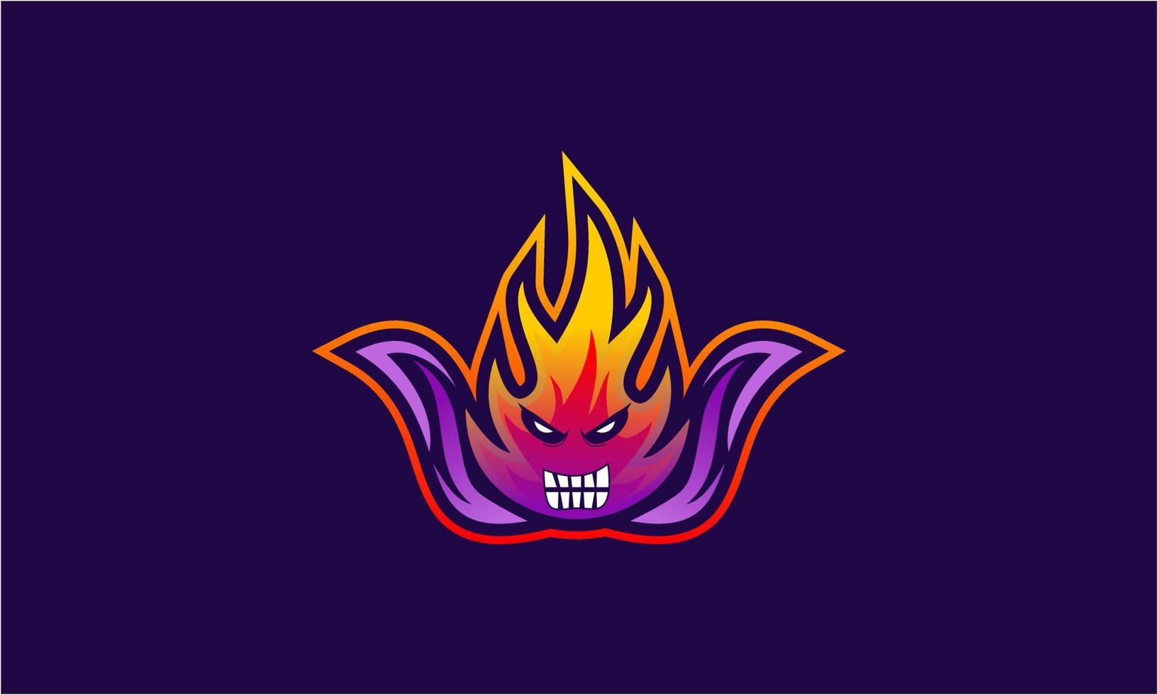 Fire gaming logo template vector