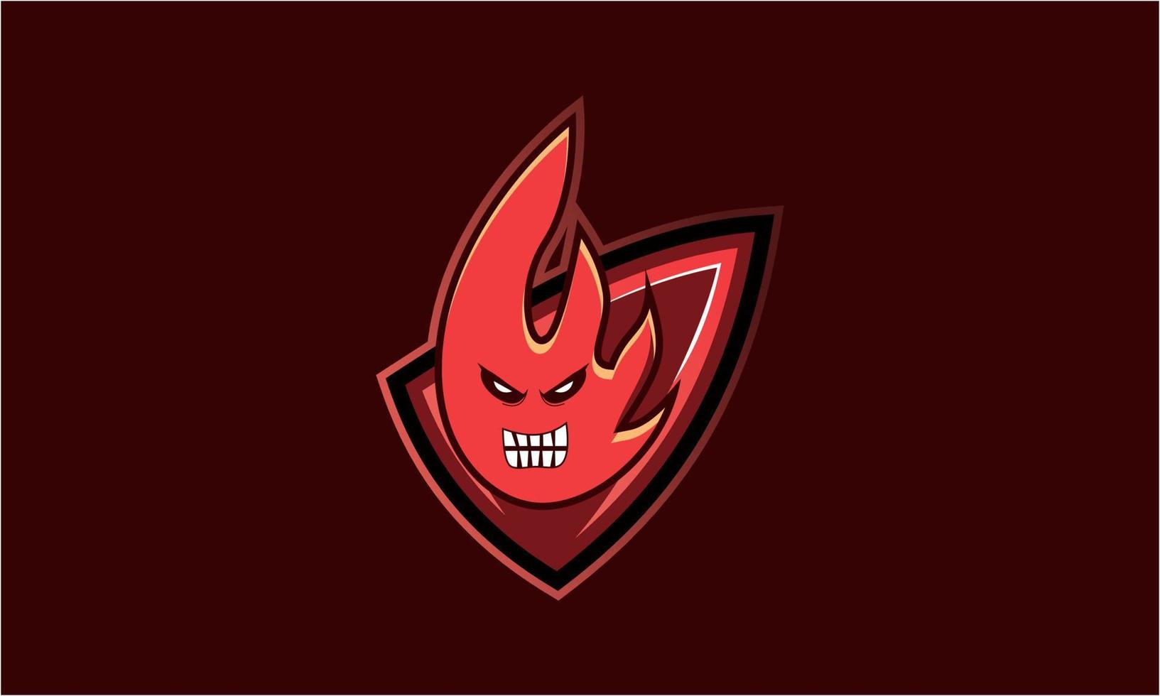 Fire gaming logo template vector