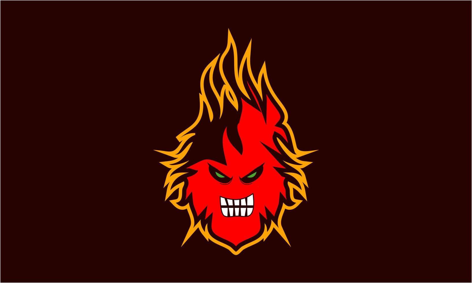 Fire gaming logo template vector