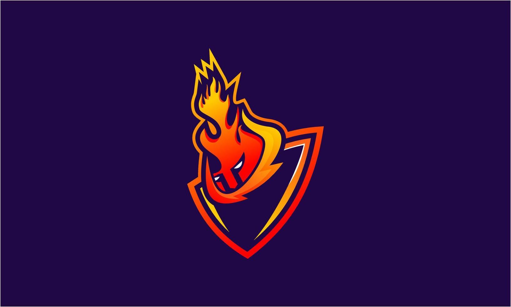 Fire gaming logo template vector