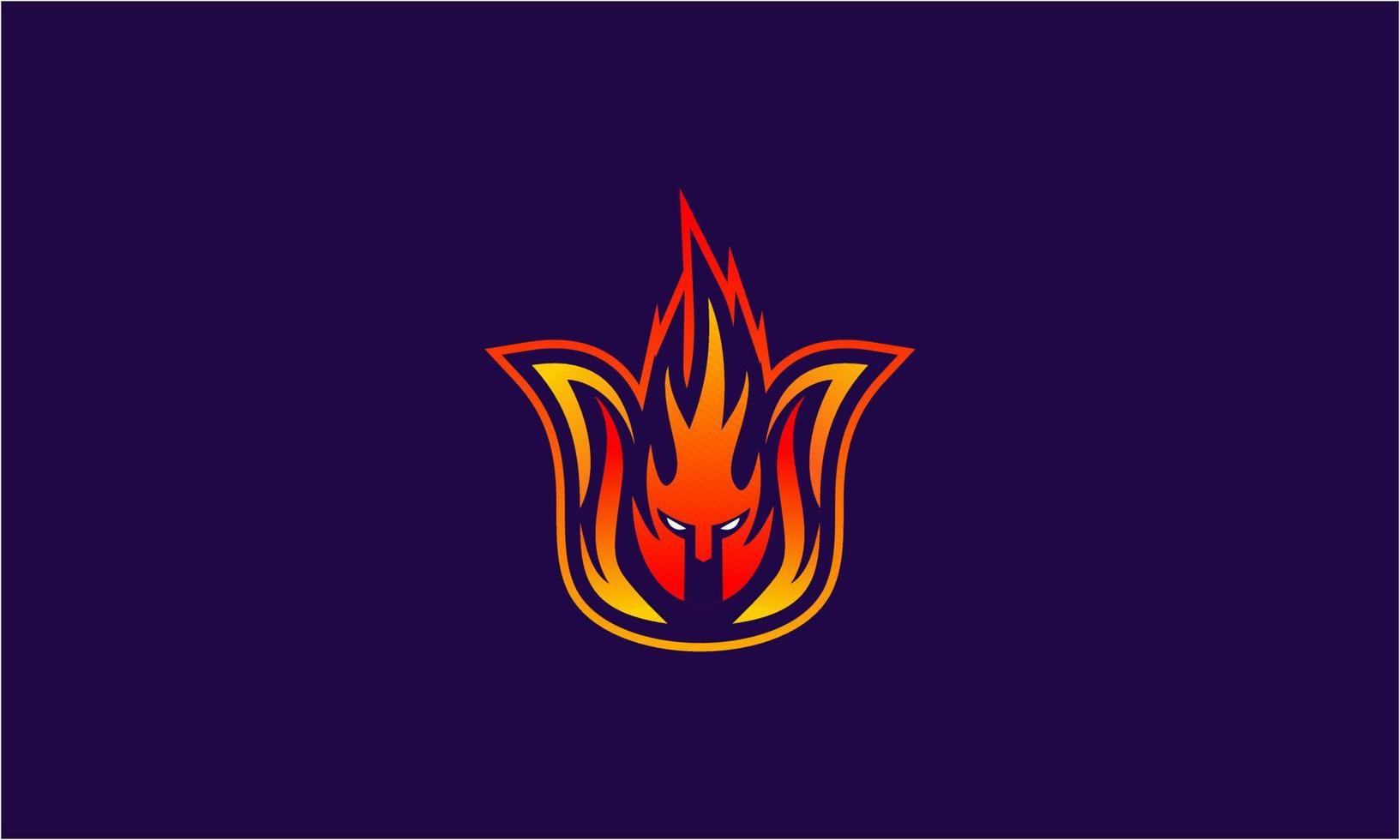 Fire gaming logo template vector