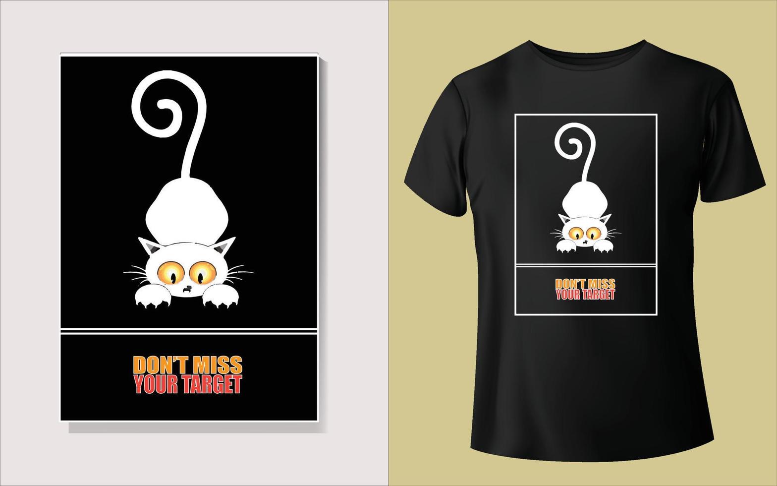 Cute Tee shirt design with Black background vector