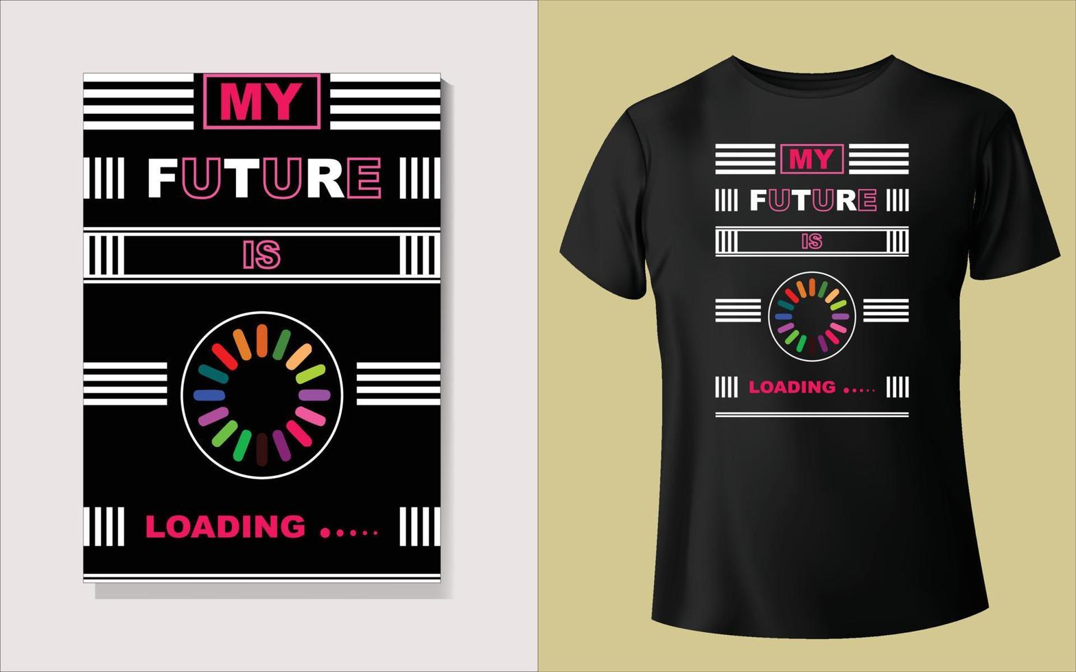 Cute Tee shirt design with Black background vector