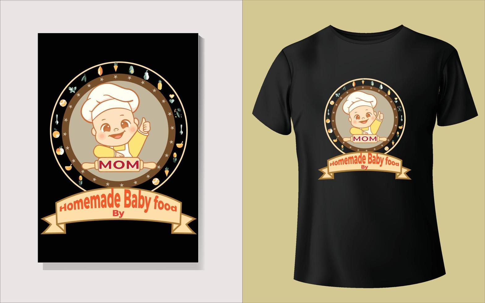 Cute Tee shirt design with Black background vector