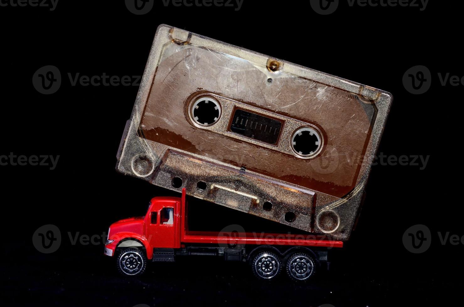 Casette tape on a toy truck photo